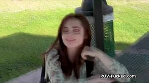 Reese flashing tits to stranger outdoors?