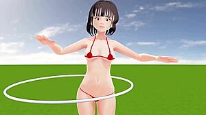 japanese anime hentai cartoon girl in tiny swimsuit almost naked