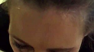 she gives a sloppy blowjob with choking and deepthroat gagging