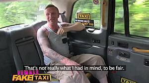 busty babe in fake taxi gets fucked hard, squirts, and takes facial on driver's seat