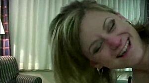 Bae gives a blonde blowjob with facial
