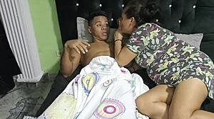 Watching movies with my stepson while sucking him off.