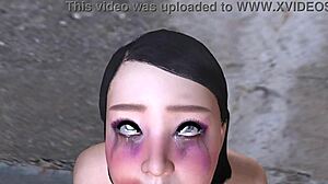 捆绑动漫美女忍受深度BDSM喉咙操