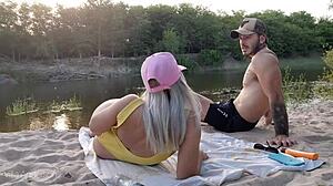 Petite 18-Year-Old Tanned Girl Bends Over on Beach. Could This Be My Ultimate Fantasy?