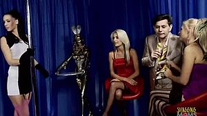 I can't stop craving group sex with blonde milf strippers and their fake boobs!