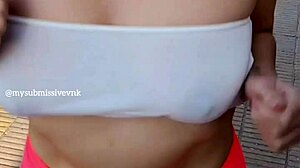 Exhibitionist Wife Runs with Transparent Top