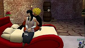 hinata and naruto share their first intimate moment in anime style