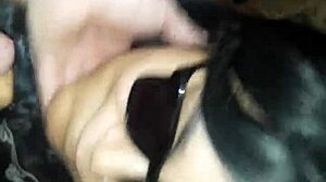 blind latina gags on black cock in interracial deepthroat choking