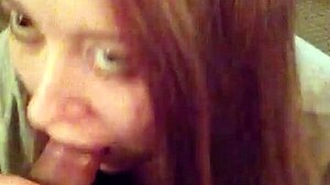 Why don't you fuck her cute redhead mouth with your cock?