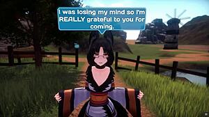 blonde elf gives amazing titjob in hentai game