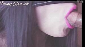 hey, check out this sensual filipina blowjob close-up with cum in mouth 😍