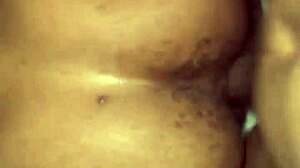 This ebony babe gets bent over for intense doggy style with a monster big black cock pounding her ass