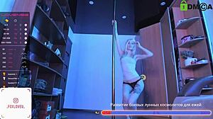 Alice says, 'Watch me dance on the pylon and spread my legs for orgasm'