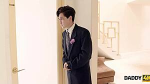 Awesome old step dad seduces son's beautiful bride in steamy forbidden encounter. Their intense session unfolds with daring moves.