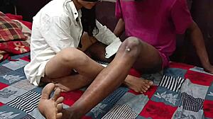 College girl caught in intense threesome with boyfriend and ex, Hindi voice clear, fucking hard on campus.