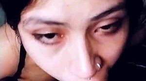 emo girl sucks bf on webcam