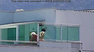 Nudist seniors enjoy outdoor activities together.