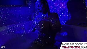 She's got those BLUE BIG TITS soaking in the BATH TUB, just chilling.