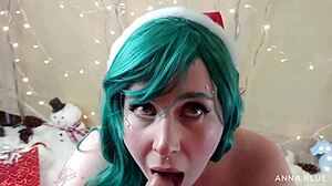 Santas helper sucking santas dick its christmas time