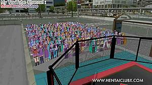 Anime Girl Faces Intense Fight And Ballbusting In Hentai MMD