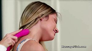 Friend Surprises Girlfriend With Strapon During Massage Using Toys