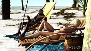 Does this horny blonde love getting fucked by BBC on the desert island?