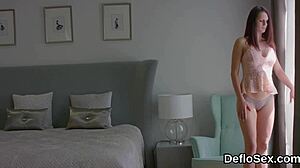 Nympho Teases Tight Pussy to Explosive Climax