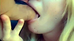 Blonde Milf Worships Cock Intensely With Step Brother On Snapchat