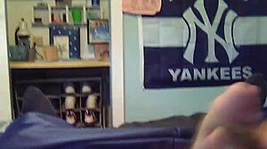 young gay amateur still masturbating at home, horny despite age