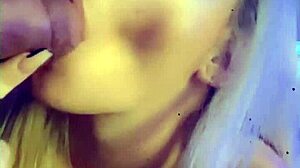 Blonde Milf Worships Cock Intensely With Step Brother On Snapchat