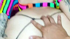 Curvy latina teases in lingerie, tempting husband's friend irresistibly