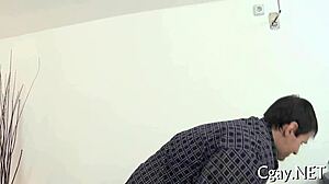 Brawny gay guys chatting about steamy action! 😈