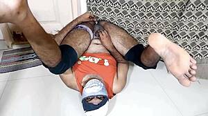 Interesting Pose With Handjob And Ass View