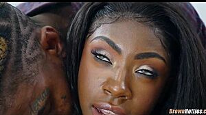 College going black girl has some fun playing a game