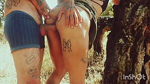 Guy licks ass on hill