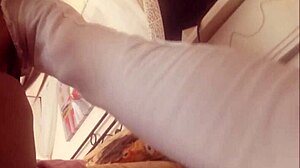 European Italian MILF Shares Foot Pleasure Techniques in Pantyhose for Relaxation