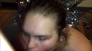 Blonde milf with huge tits sucks hard dick deepthroat and gets thick facial coving her in massive hot cum load