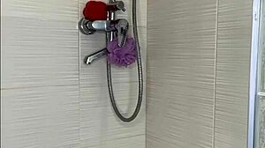 Amateur anal fuck in shower