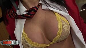 Young Tanya Cox banged hard by teacher in classroom