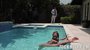 why is briana banderas' bubble butt bouncing poolside with peter green?