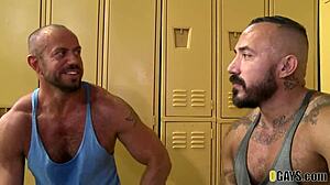 Gym buddies engage in interracial threesome with anal and oral