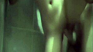 This Argentinian brunette rides my cock like a pro until she orgasms, then sucks me off in the bathroom.