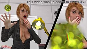 Futa3DX - vihreätukkaiset futa-tytöt monster-kyrpä pamauttaa tutkijaa