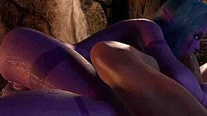 Gece elf'i Breton siki emiyor Skyrim Warcraft'ta - Skyrim porno parodisi