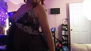 Hotwife Steffi Dances Pussy In Purple Teddy