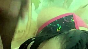 Esta grabs neighbor for rough mouth action in apartment!