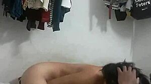 How deliciously she sucks it in missionary masturbation.