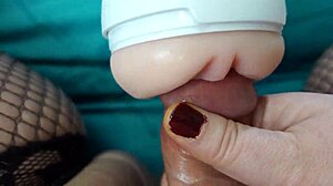 Chubby Tgirl Teases with Pocket Pussy POV