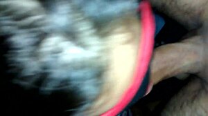 masked friend gives pov blowjob with braces on big cock