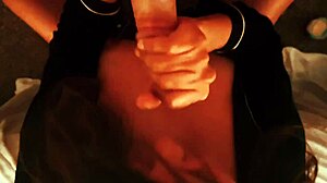 Spencer cums on her brunette tits during blowjob 😏